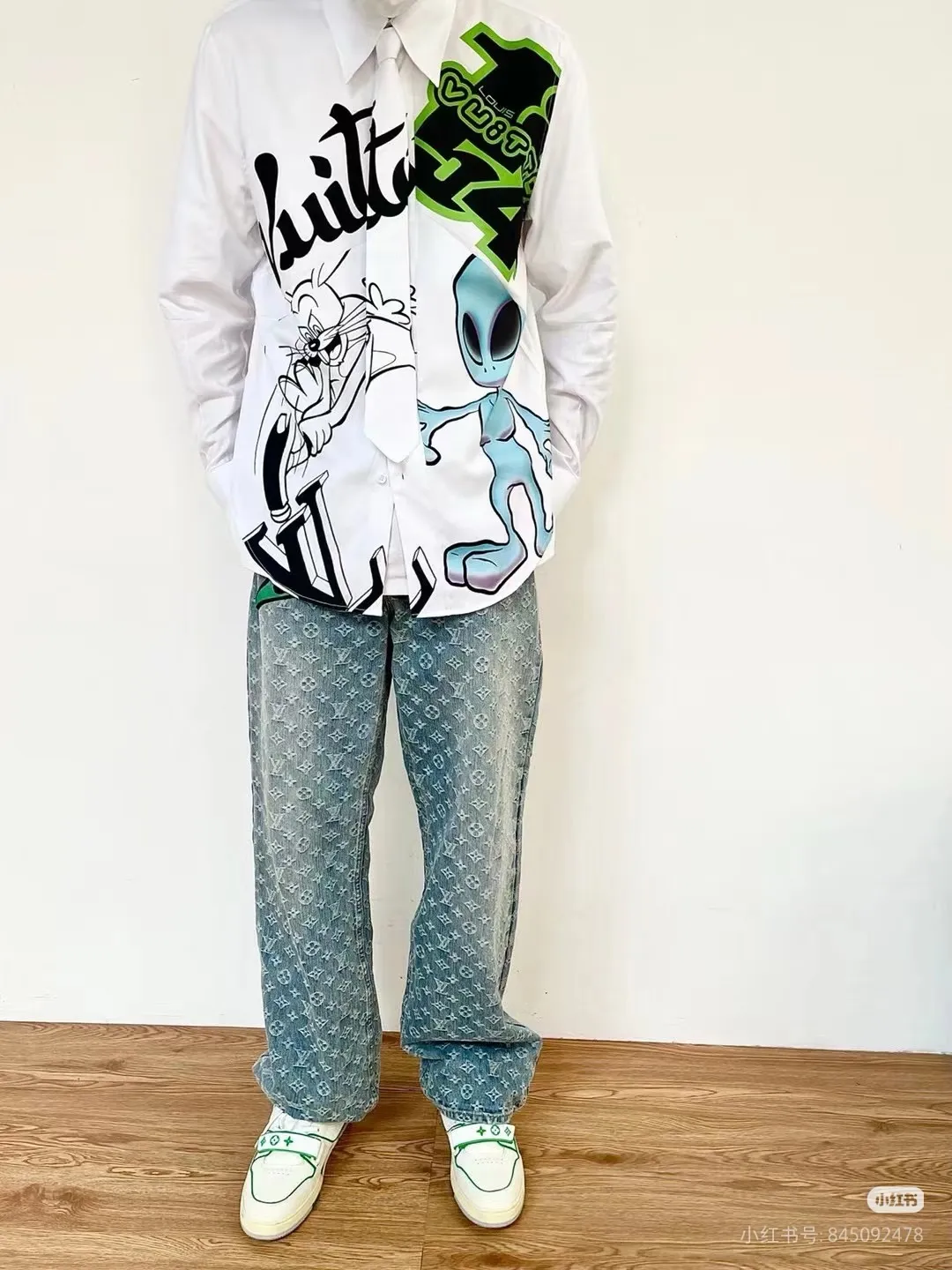 Louis Vuitton/Louis Vuitton old flower all over printed jacquard jeans